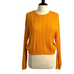 Divided H&M Women's Jumper Knit Pattern Boxy Cropped Fit Pull-Over Style Sweater